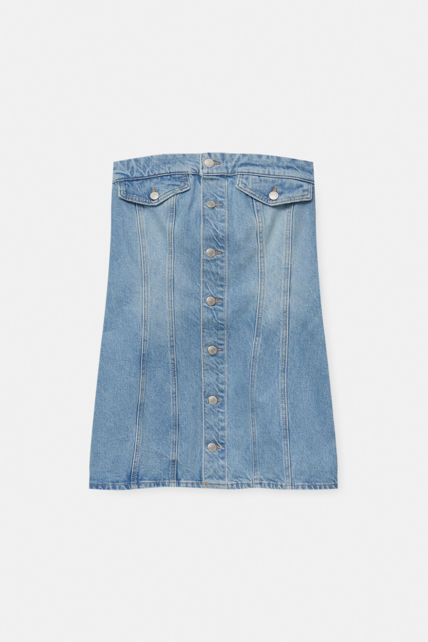 Denim corset dress | PULL and BEAR UK