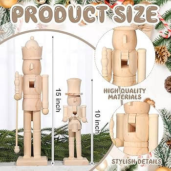2 Pcs Christmas Nutcracker Ornaments Neutral Nutcracker Figures 10'' 15''Christmas Decor Ornament... | Amazon (US)