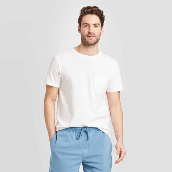 Men's Standard Fit Short Sleeve Slub Pocket Crew Neck T-Shirt - Goodfellow & Co™ | Target