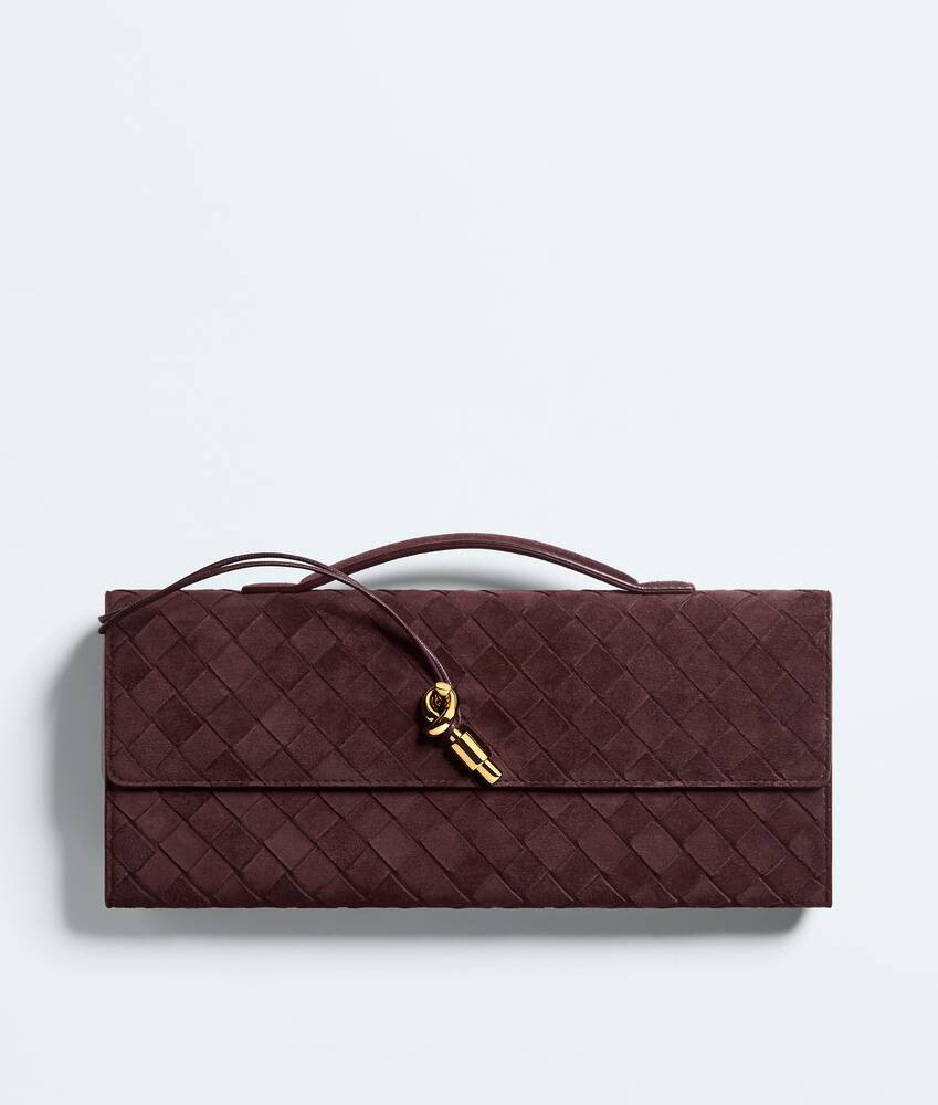 Women's Andiamo Clutch in Deep mahogany | Bottega Veneta US | Bottega Veneta