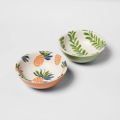 4.5oz 2pk Melamine and Bamboo Pineapple Mini Bowls - Opalhouse™ | Target