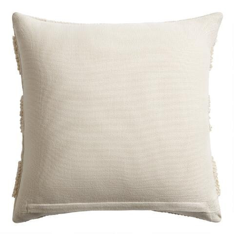 Tonal Loop Stripe Indoor Outdoor Throw Pillow | World Market