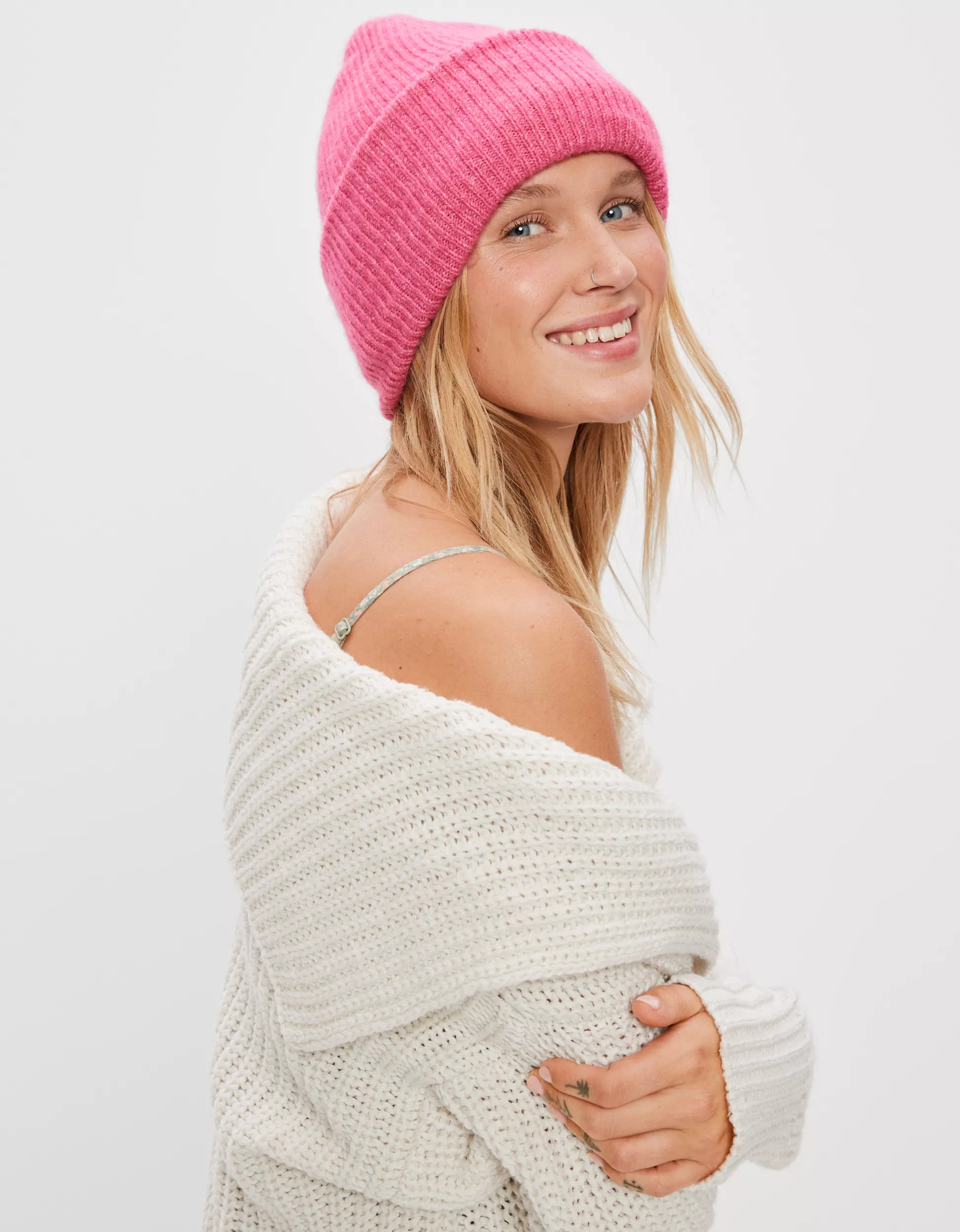 AE Fuzzy Ribbed Bestie Beanie | American Eagle Outfitters (US & CA)