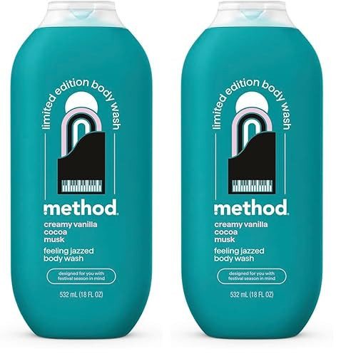 Method Limited Edition Body Wash, Feeling Jazzed with notes of Creamy Vanilla, Cocoa, and Musk, 18oz (Pack of 2) | Amazon (US)