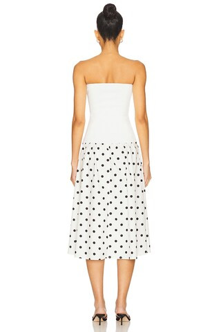 x REVOLVE Ribbed Cotton Midi Dress in White Multi | Revolve Clothing (Global)
