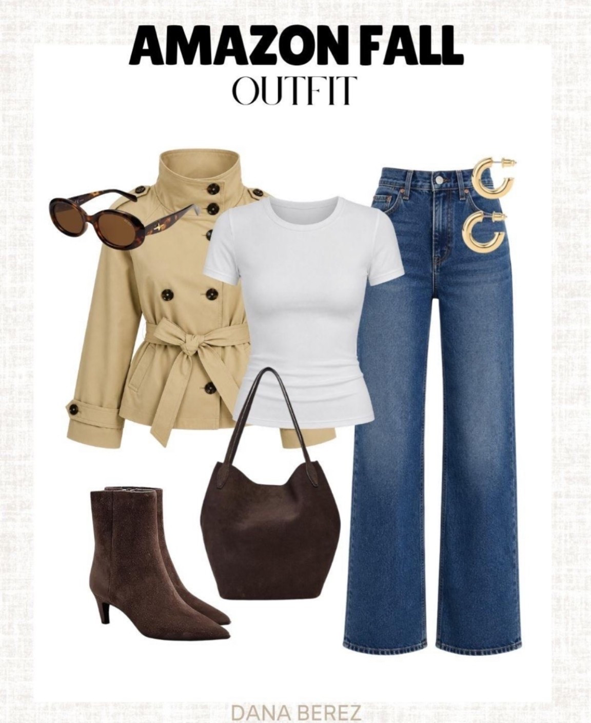 An easy Amazon fall outfit that looks way more expensive than it is 🤎 The cropped trench, wide-leg denim, chocolate brown accessories, and simple white tee make such a good everyday combo.

Amazon fall outfit, fall fashion 2026, trench coat outfit, wide leg jeans, brown boots, casual fall style, Amazon fashion finds, women’s fall outfit, neutral fall outfit, everyday fall fashion

#LTKmomlife #LTKWorkwear #LTKMidsize