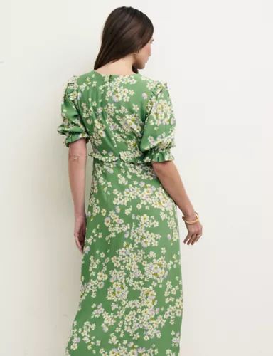 Floral Frill Detail Midi Tea Dress | Marks & Spencer (UK)