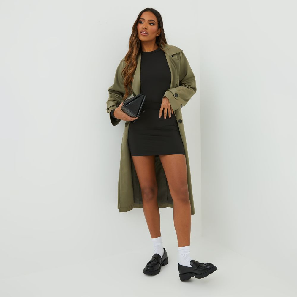 High Waist Super Stretch Mini Bodycon Skirt In Black | EGO (UK)