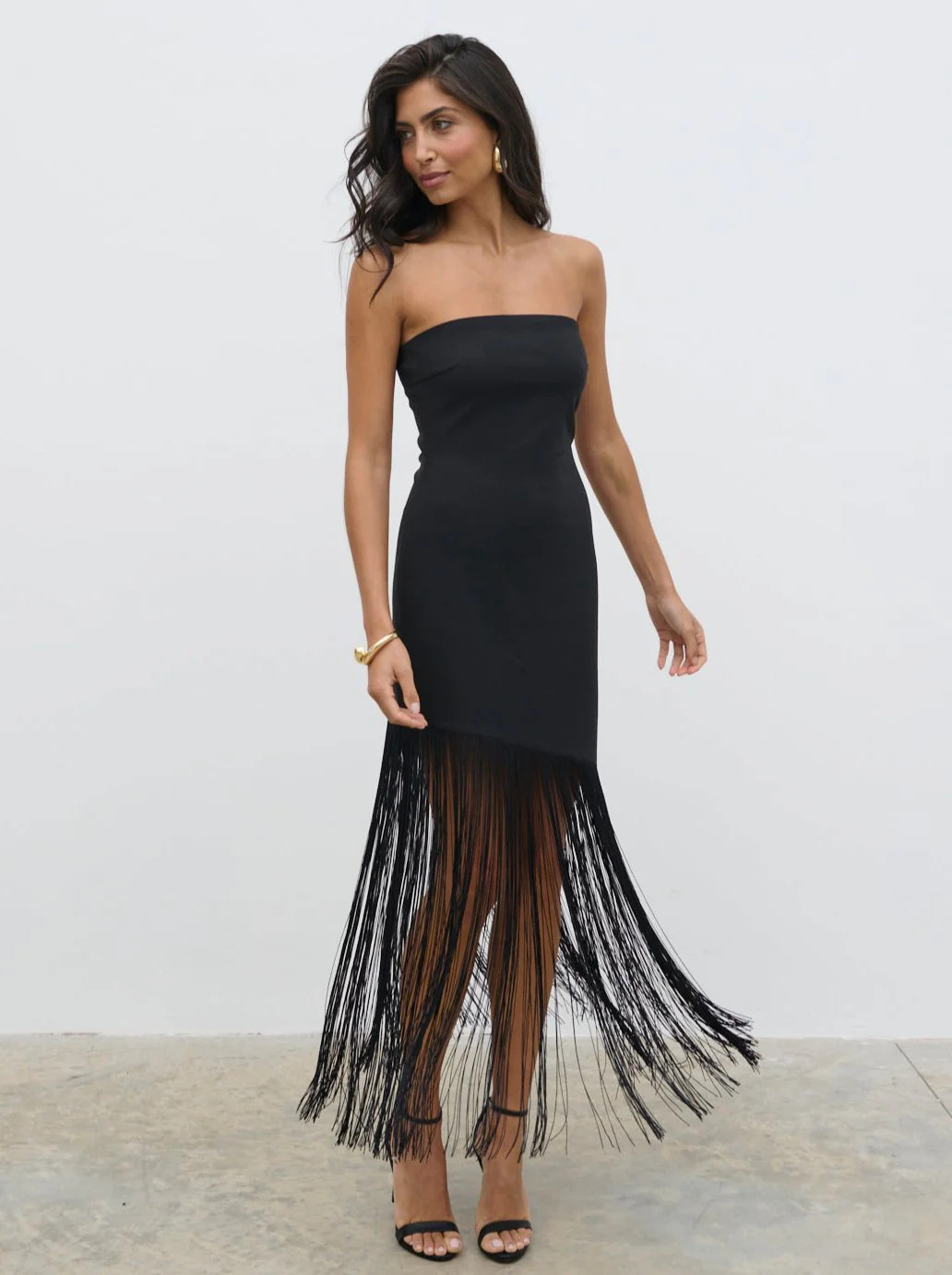 Eliana Bandeau Fringed Dress | Pretty Lavish (UK)
