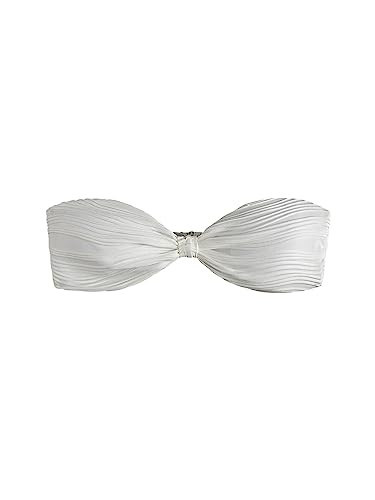 WDIRARA Women's Knot Strapless Backless Swimwear Sleeveless Tube Bikini Top White L | Amazon (US)