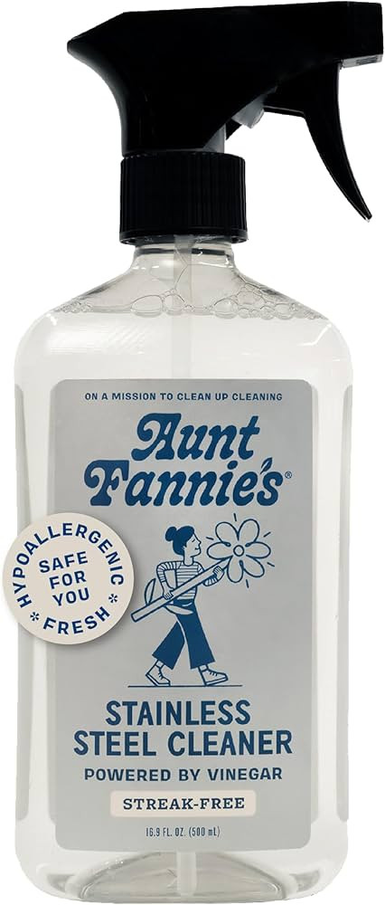 Aunt Fannie's Stainless Steel Spray Cleaner, Powered by Vinegar, Fingerprint and Residue Remover ... | Amazon (US)