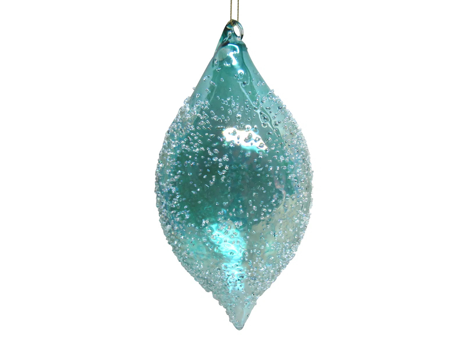 7" Transparent Blue Textured Glass Finial Christmas Ornament | Wayfair North America