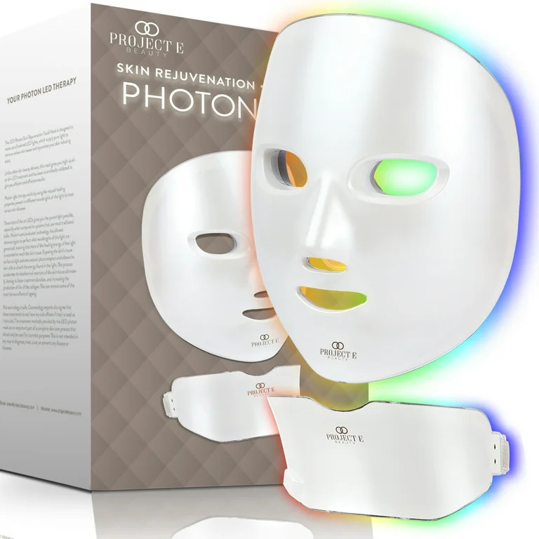 Project E Beauty Wireless 7 Color LED Mask Neck Photon Light Skin Rejuvenation Therapy Facial Ski... | Walmart (US)