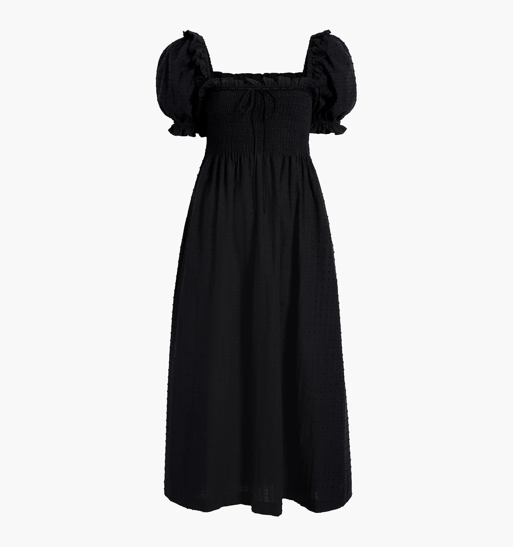 The Scarlett Nap Dress - Black Textured Clip Dot | Hill House Home US
