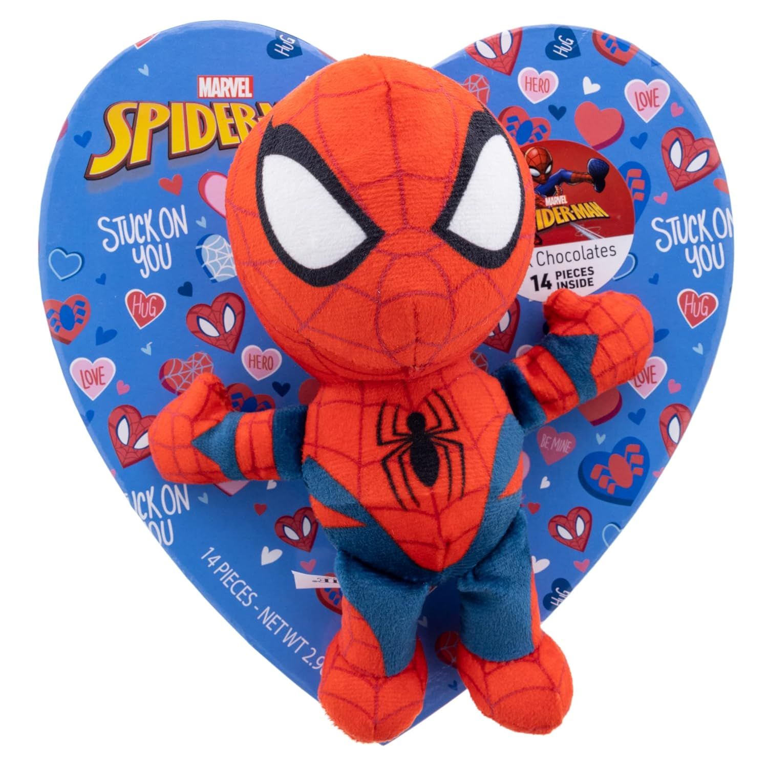 Spiderman Heart Box with Plush, Marvel Chocolate Candy Assortment, Valentine’s Day Gift for Boy... | Amazon (US)