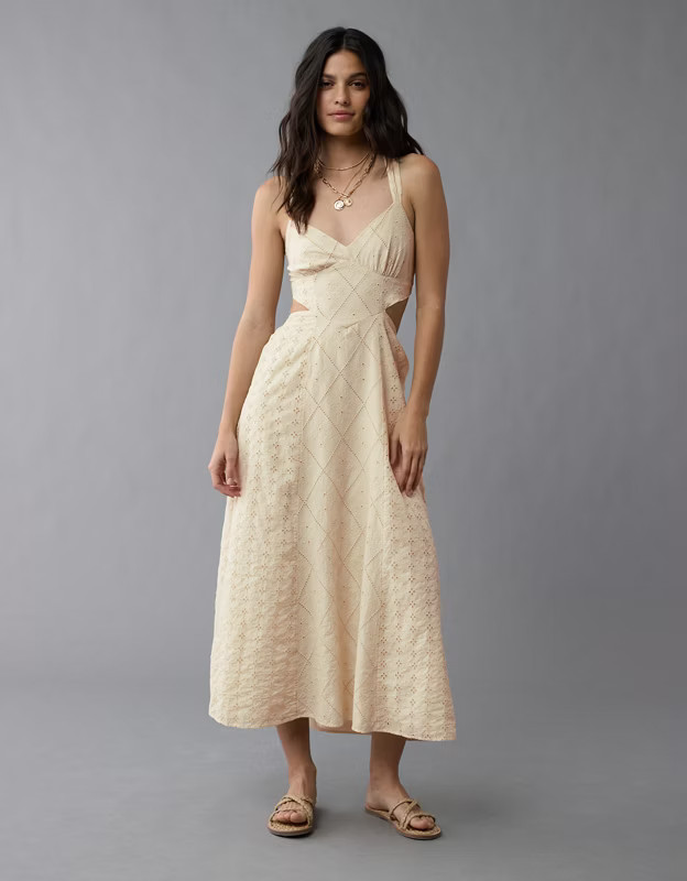 AE Cut-Out Midi Dress | American Eagle Outfitters (US & CA)