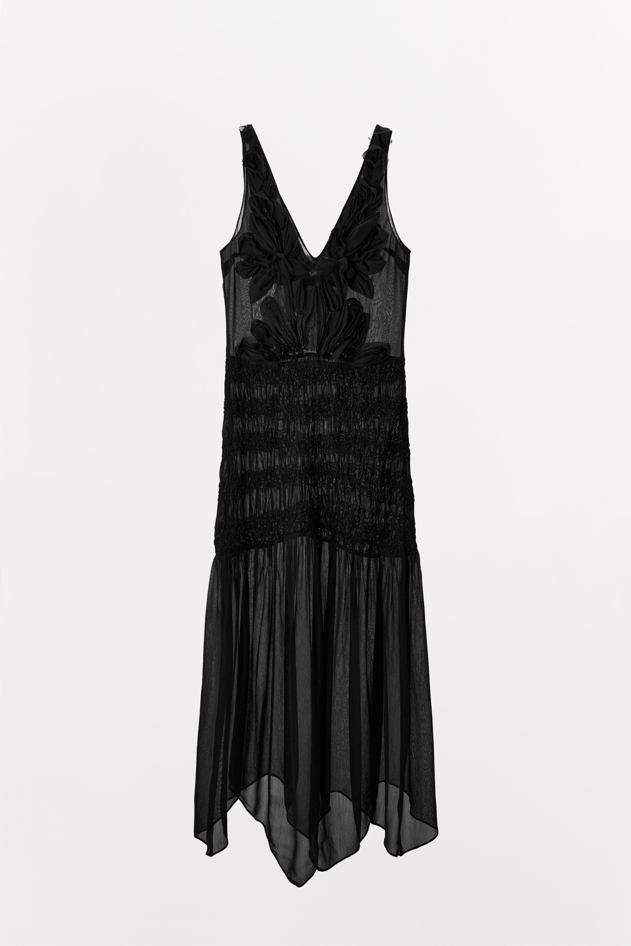 TEXTURED SEMI-SHEER DRESS | Zara US