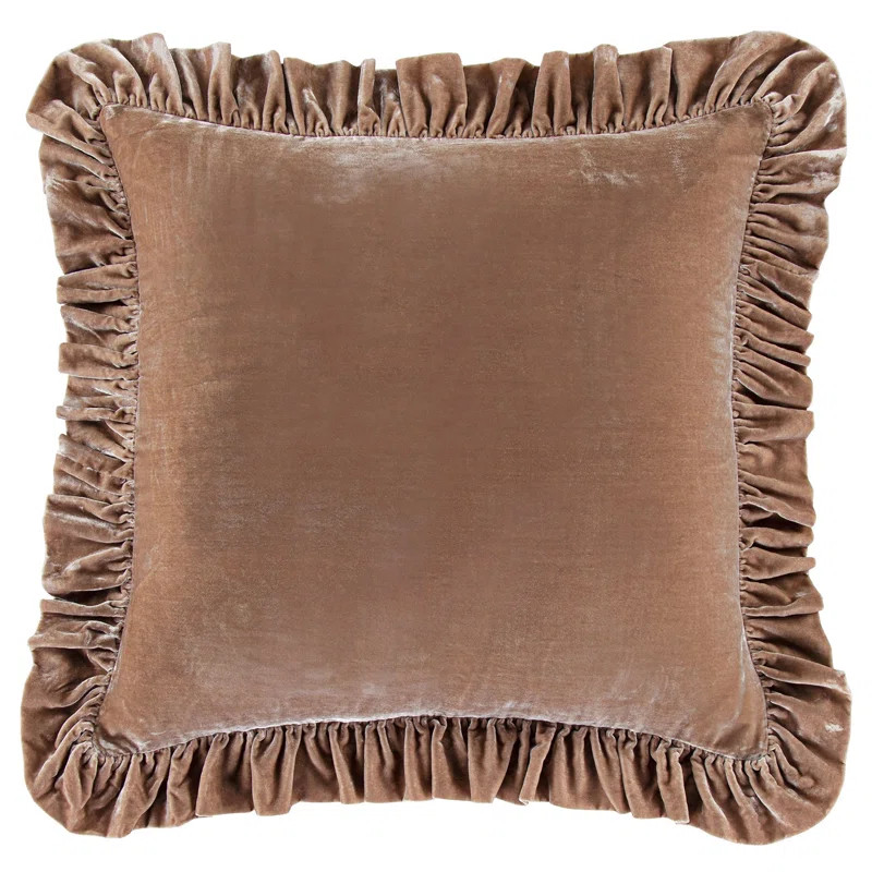 Stella Faux Silk Velvet Classic Chic Modern Rustic Ruffled Euro Sham | Wayfair North America