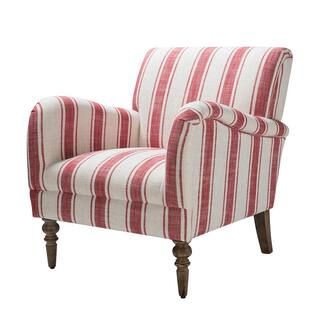 Hallstatt Red Accent Am Chair with Wood Base | The Home Depot