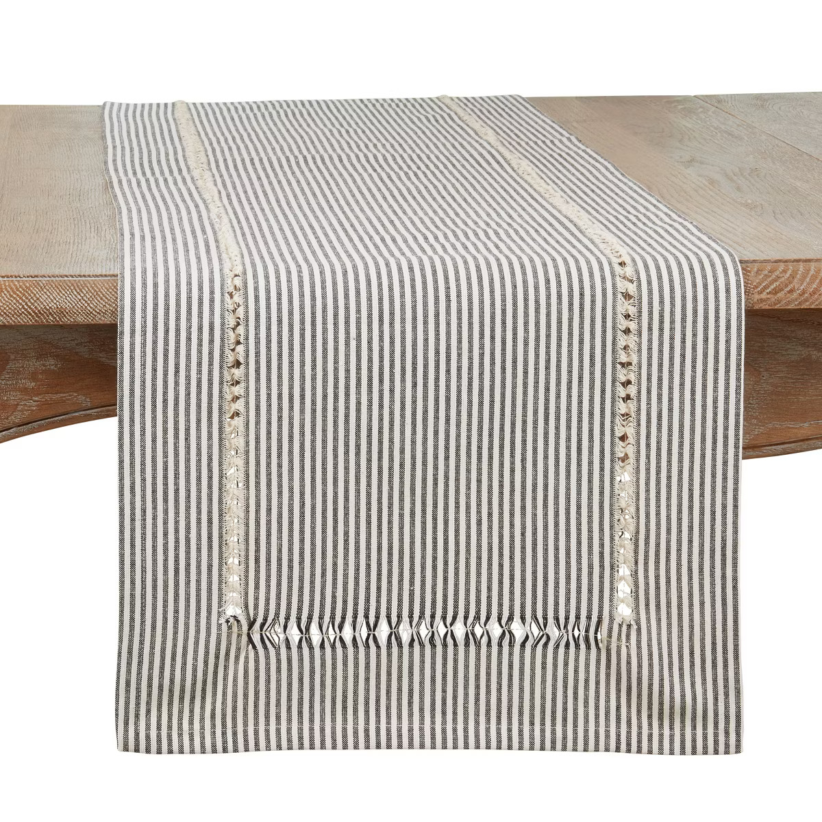 Saro Lifestyle Stripe Design Hemstitched Table Runner | Target