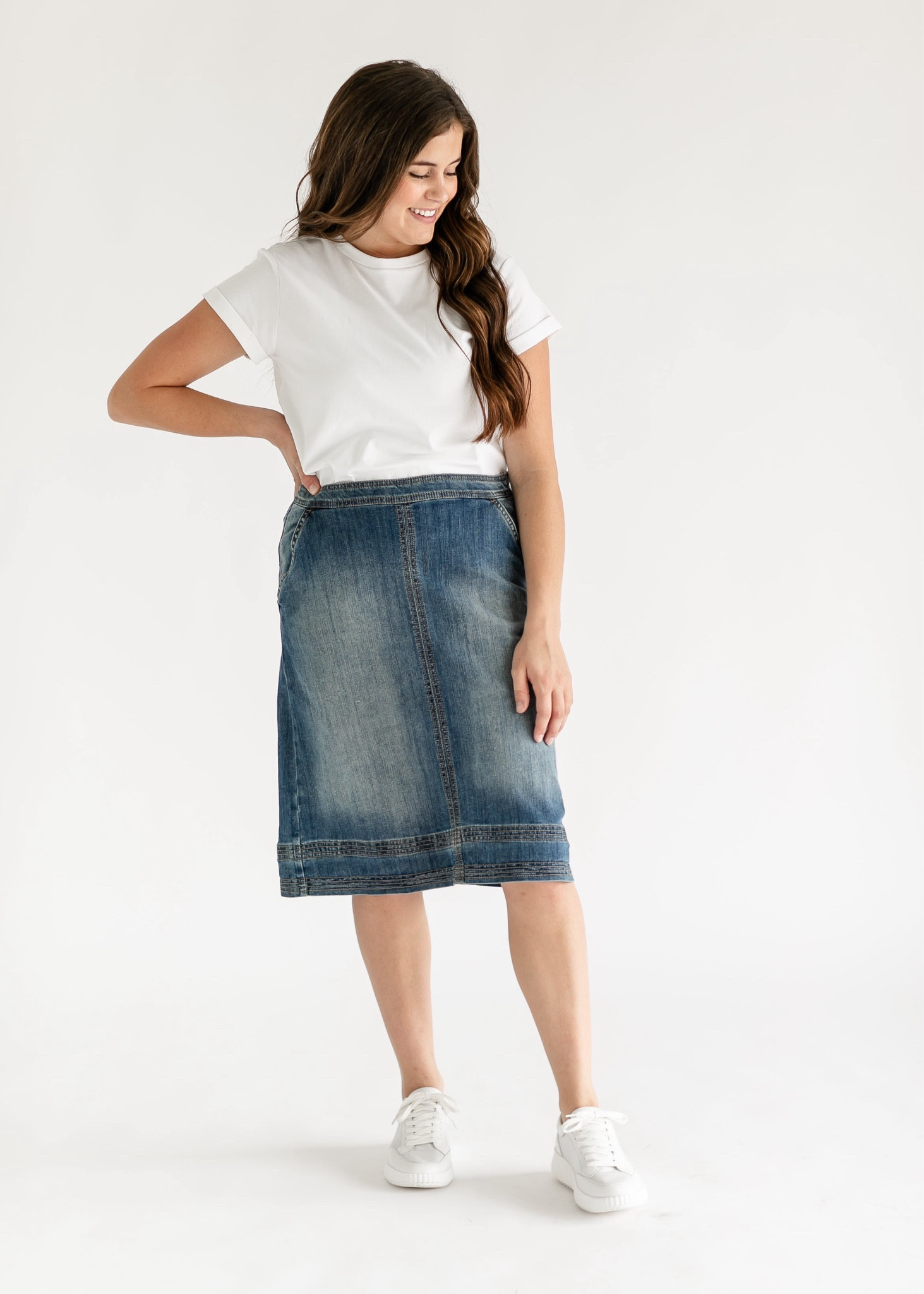 Sutton denim skirt 
#denimskirt

#LTKstyletip #LTKsalealert