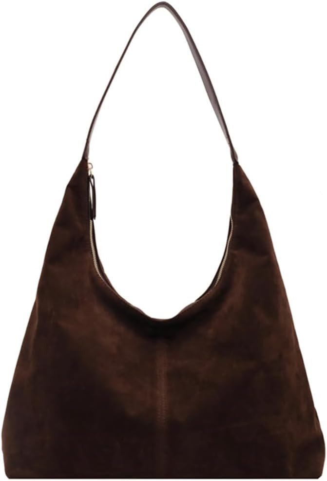 Women’s Trendy Suede Tote Bag Shoulder Bags For Women Fall Underarm Bag Winter Hobo Bag Work Purses Suede Travel Handbag | Amazon (US)