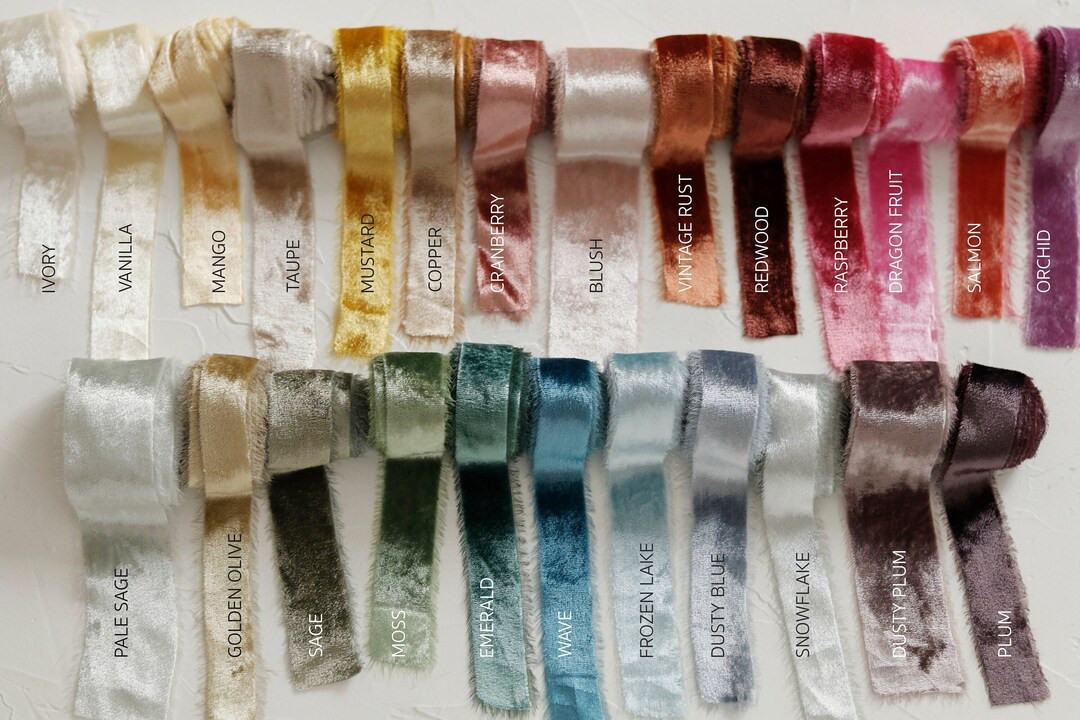 Hand Dyed Velvet Ribbon,velvet Ribbon by the Yard,velvet Ribbon for Wedding Bouquets Invitations,... | Etsy (US)