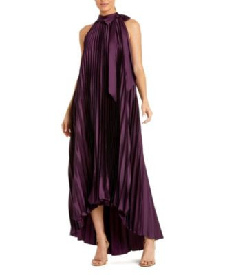 Mac Duggal Pleated Halter Neck High Low Gown | Bloomingdale's Women Dresses Evening & Formal Gown... | Bloomingdale's (AU)