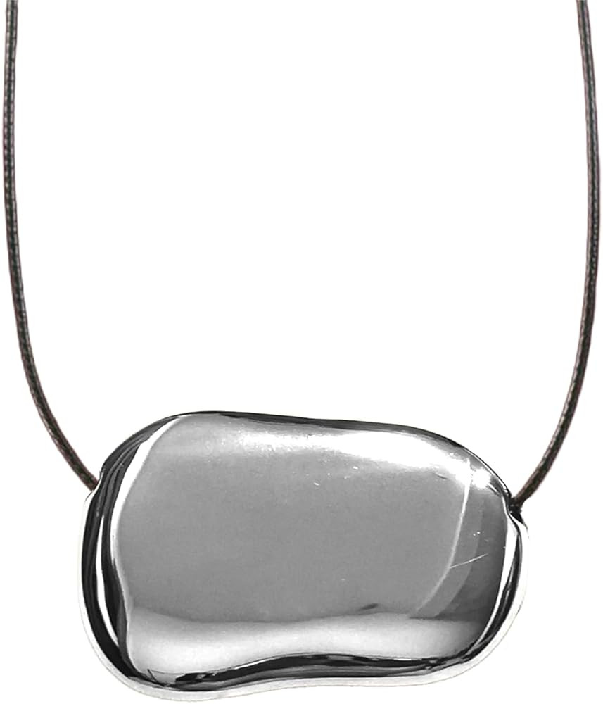 Chunky Necklaces Bean Necklace Gold Plated Necklace Gold Necklace for Women Dainty Necklace 25.6i... | Amazon (US)