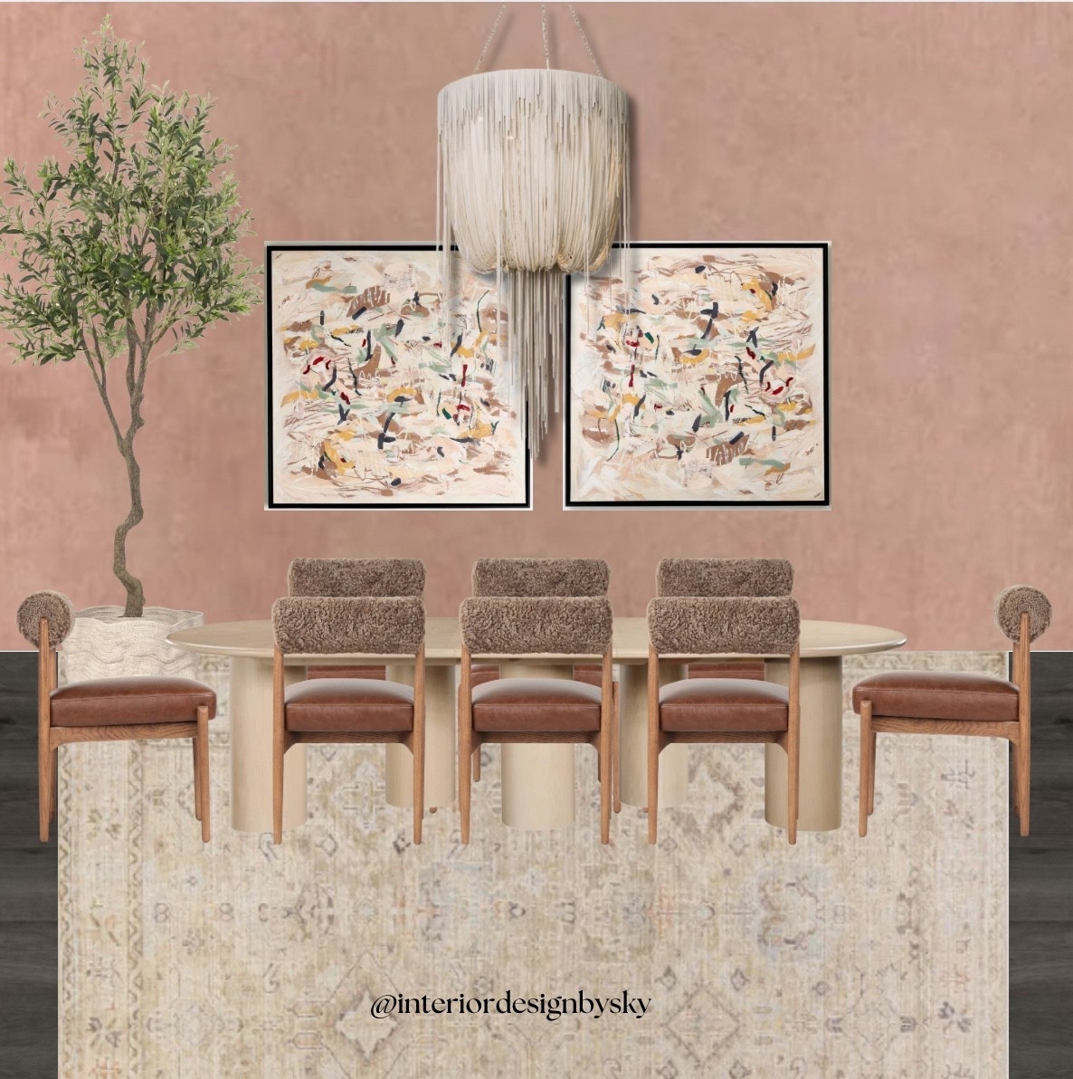 Warm, modern, and grounded in texture 🤎
This dining space blends earthy tones, sculptural forms, and soft contrast — creating the perfect setting for slow dinners and good conversation.

#InteriorDesignBySky #DiningRoomDesign #ModernOrganic #NeutralInteriors #HomeInspo #DesignGoals #LTKHome

#LTKHome #LTKSeasonal #LTKStyleTip
