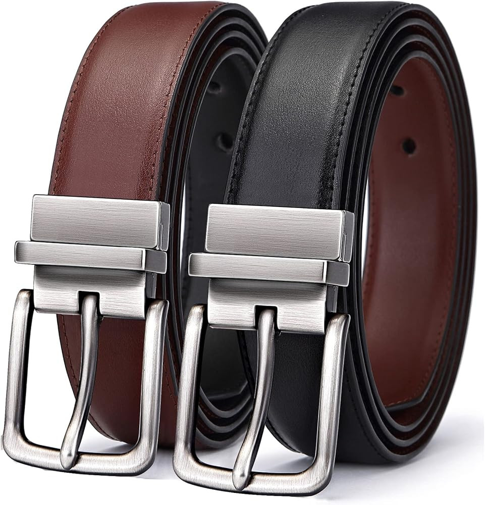 BULLIANT Men's Belt,Reversible Belt Adjustable For Gift Men 1.25”-Cut For Fit-2 Sides in 1 Belt... | Amazon (US)