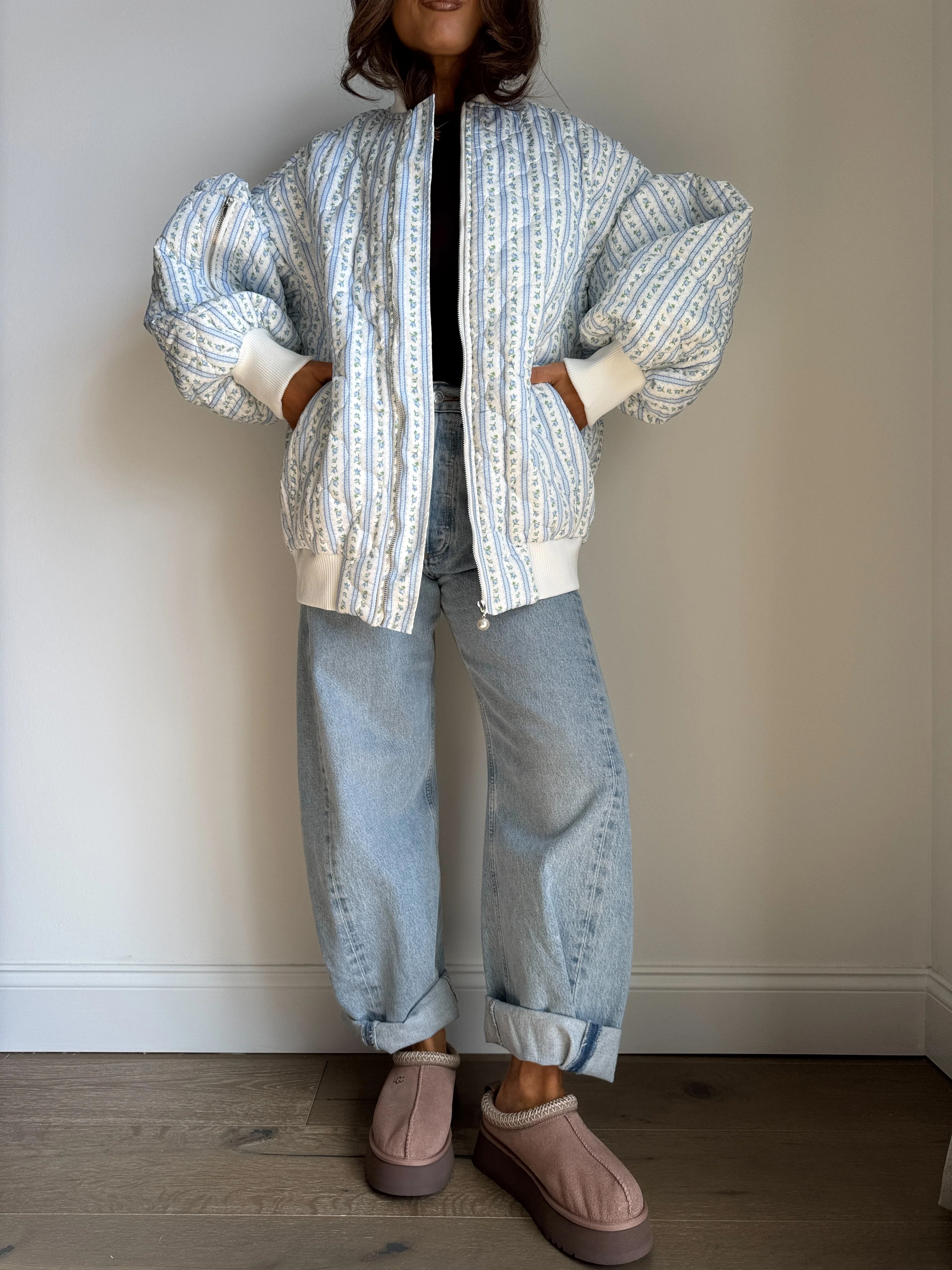 Shabby Chic Wildflower Quilted Jacket (blueberry) | Shop Your Darling Style