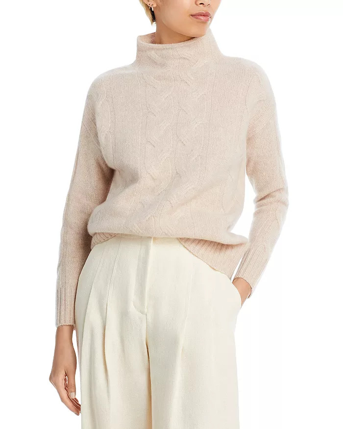 Mock Neck Cable Cashmere Sweater - 100% Exclusive | Bloomingdale's (US)