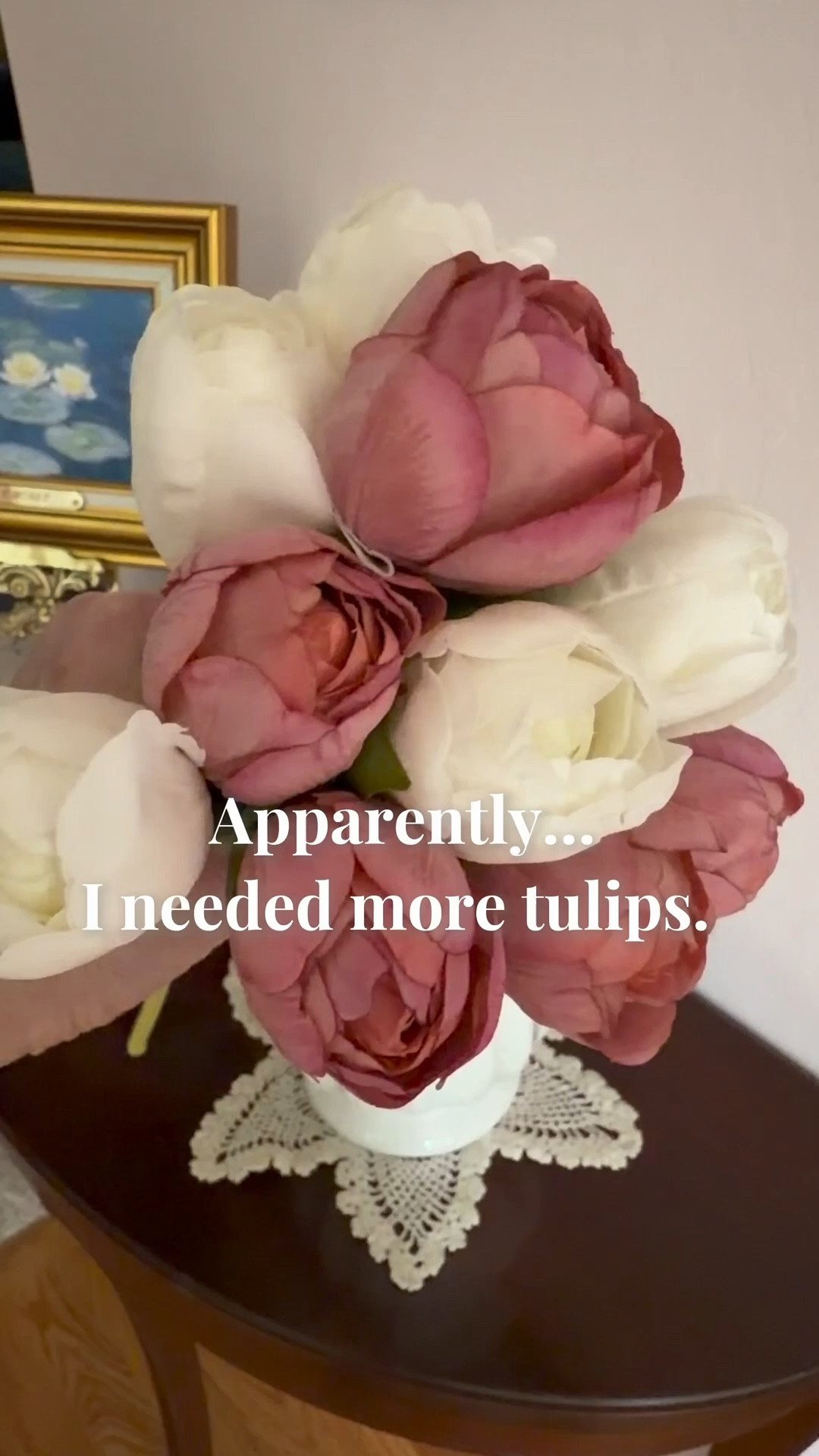 Apparently, I needed more tulips.

Sharing the stems I used here.
 
🏠 I share real-life decor, home finds, and organization for spaces that are pretty, not perfect. 💫

#LTKHome