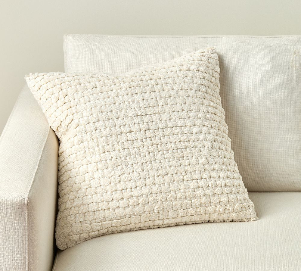 Costero Handwoven Silk Pillow Cover, 20"", Ivory | Pottery Barn (US)