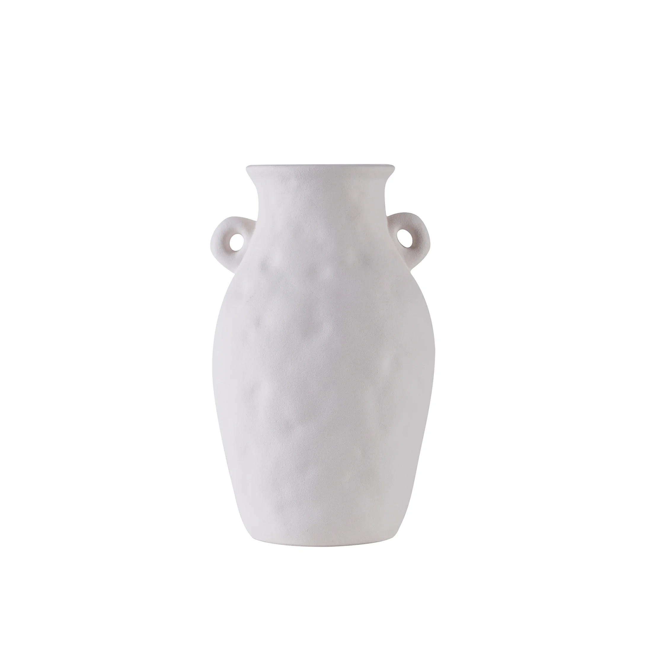 9" White Textured Ceramic Vase with Handles - Walmart.com | Walmart (US)