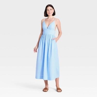 Women's Maxi Slip Dress - A New Day™ Blue XL | Target