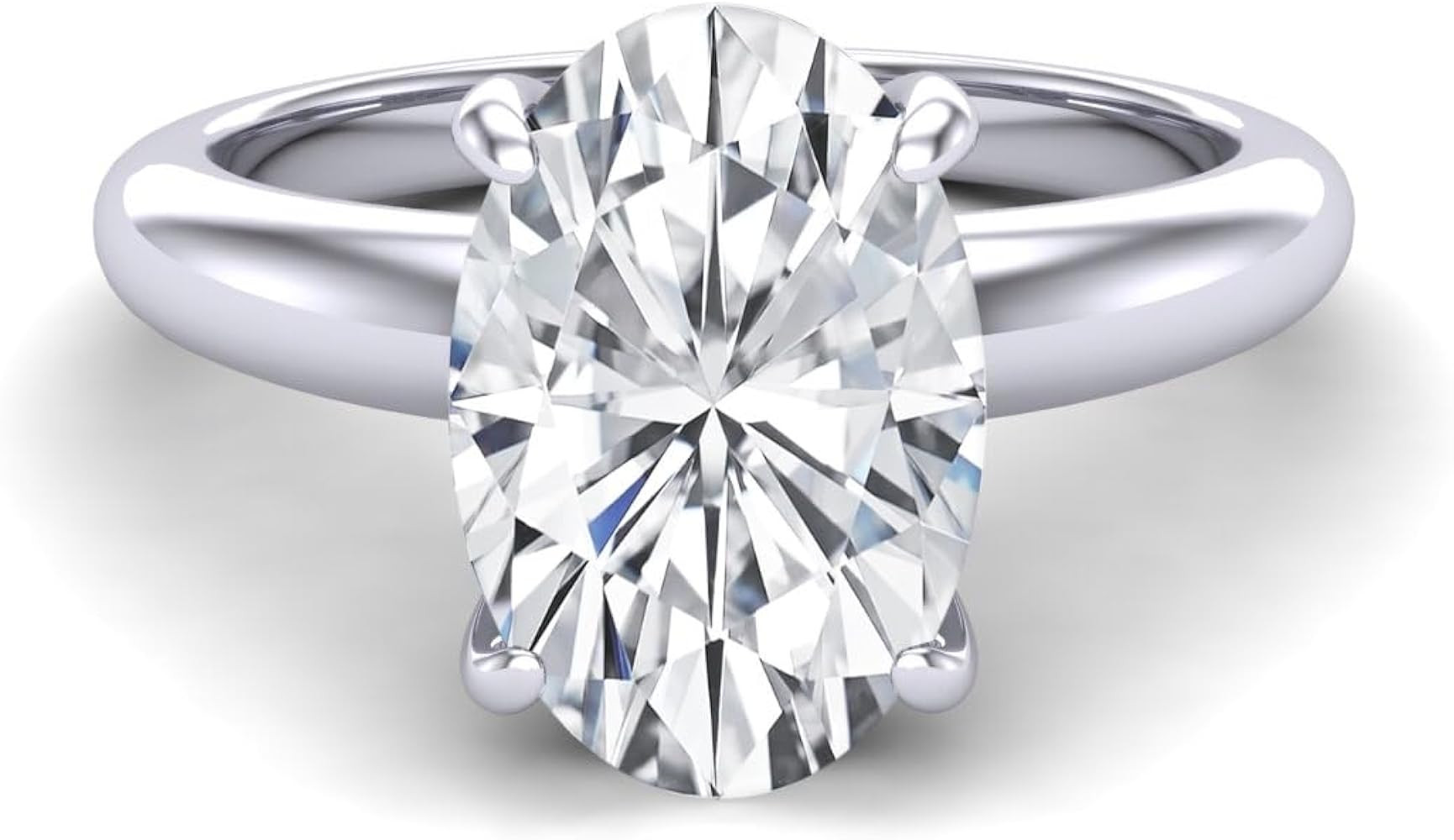 Central Diamond Center VOGUE Simulated diamond Solitaire Engagement Wedding Ring Solid Sterling S... | Amazon (US)