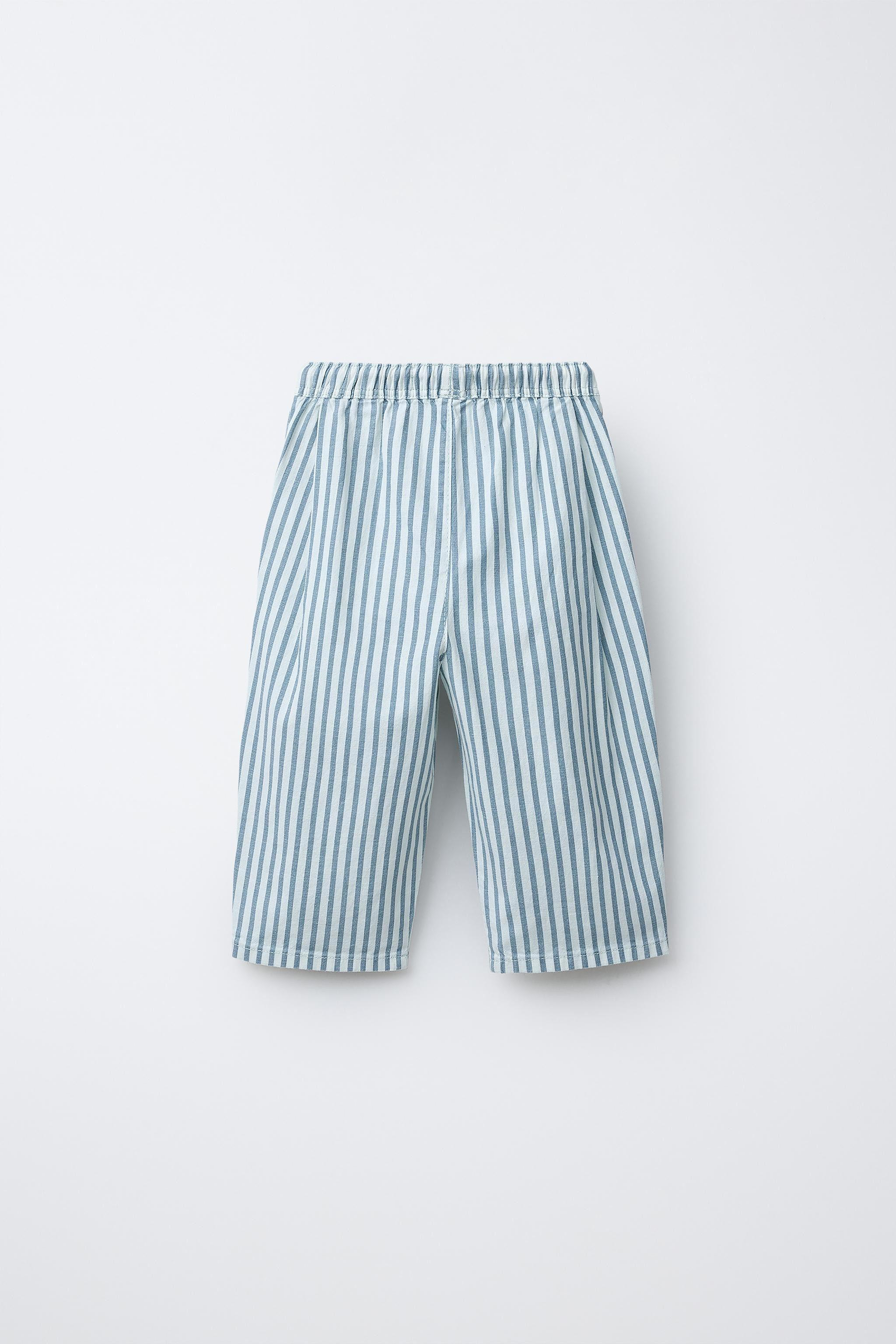 STRIPED COTTON LINEN TROUSERS | Zara UK