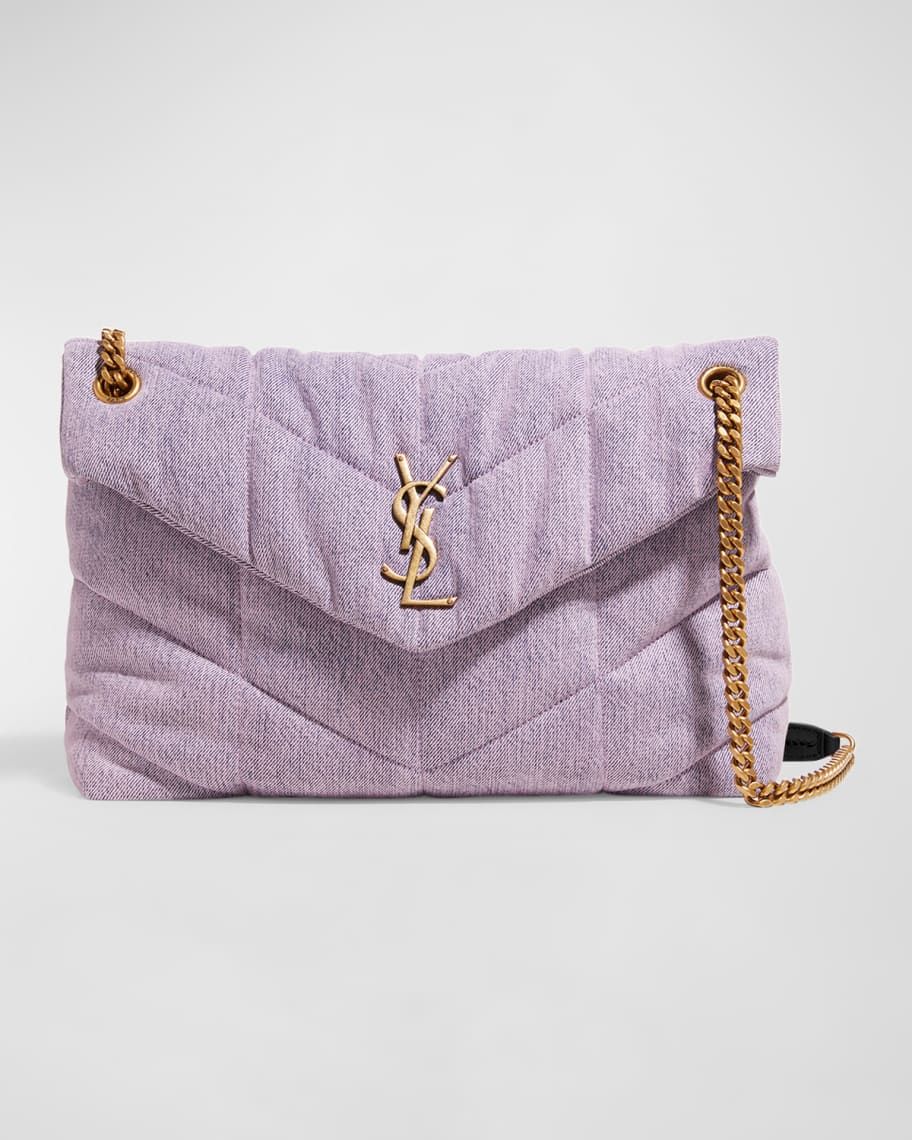Puffer Medium YSL Denim Shoulder Bag | Neiman Marcus