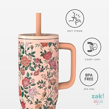 Zak Designs Bridgerton 30 oz Spill-Proof Insulated Stainless Steel Tumbler | Amazon (US)