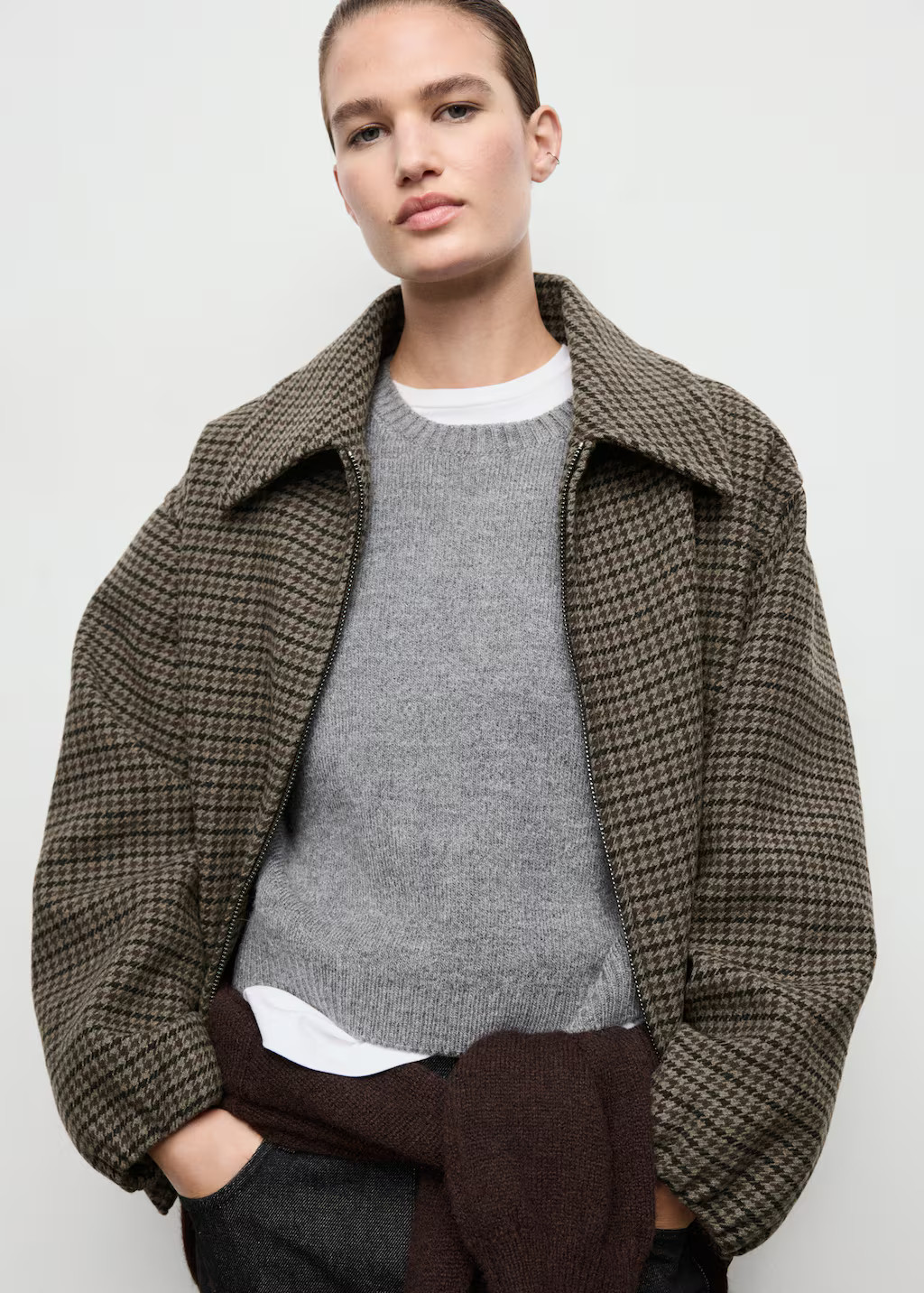 Houndstooth wool jacket | MANGO (UK)