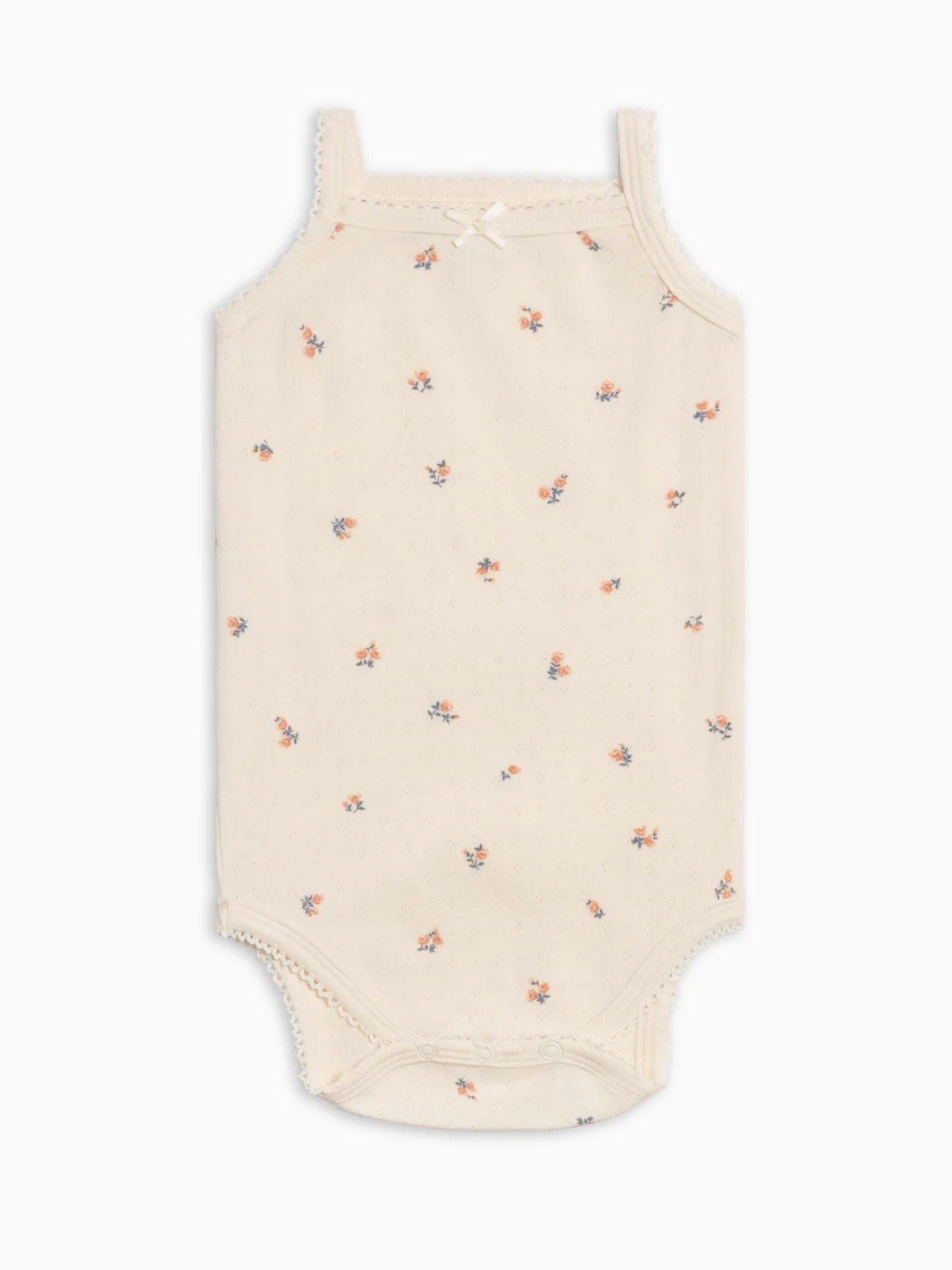 Eva Pointelle Tank Bodysuit - Maris Floral / Ivory + Sea | Colored Organics