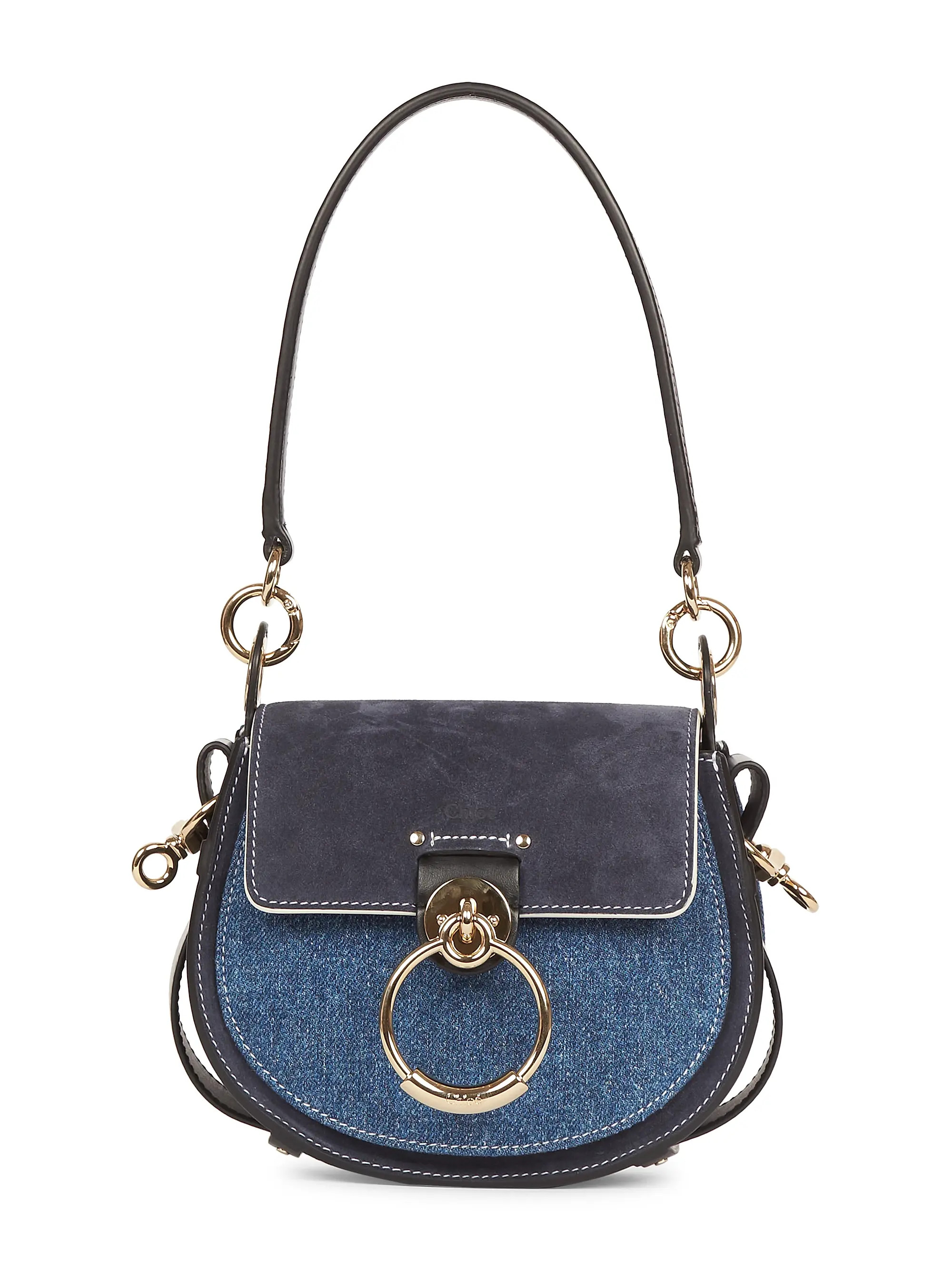 Tess Denim & Leather Crossbody Bag | Saks Fifth Avenue