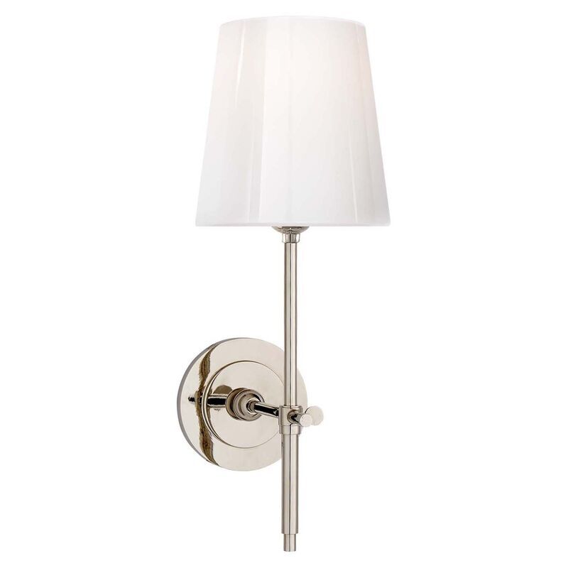 Bryant Sconce, Polished Nickel/White | One Kings Lane