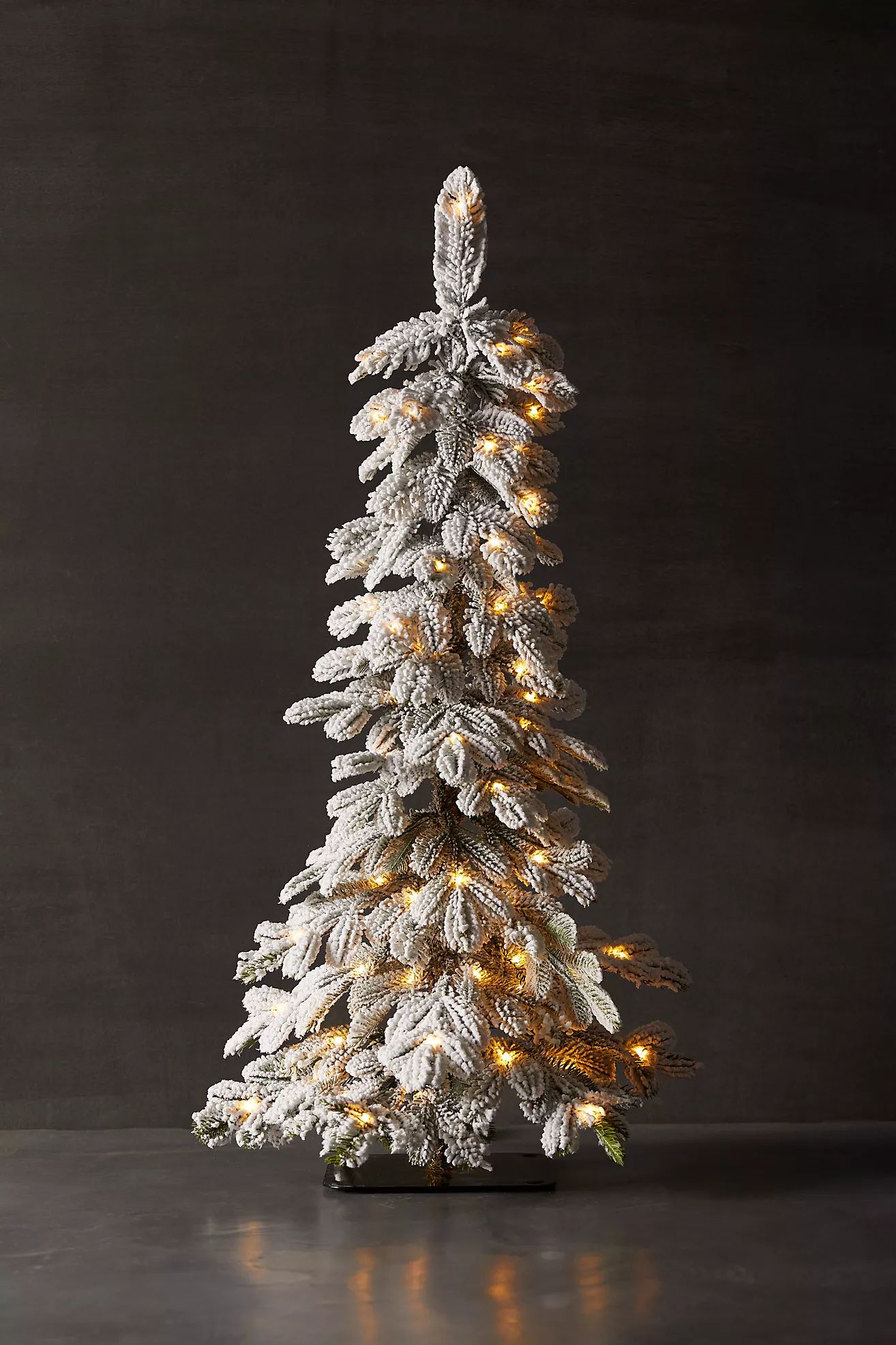 Faux Snowy Pre-lit LED Alpine Tabletop Tree | Anthropologie (US)