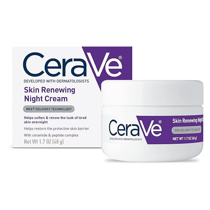 CeraVe Skin Renewing Night Cream | Niacinamide, Peptide Complex, and Hyaluronic Acid Moisturizer ... | Amazon (US)