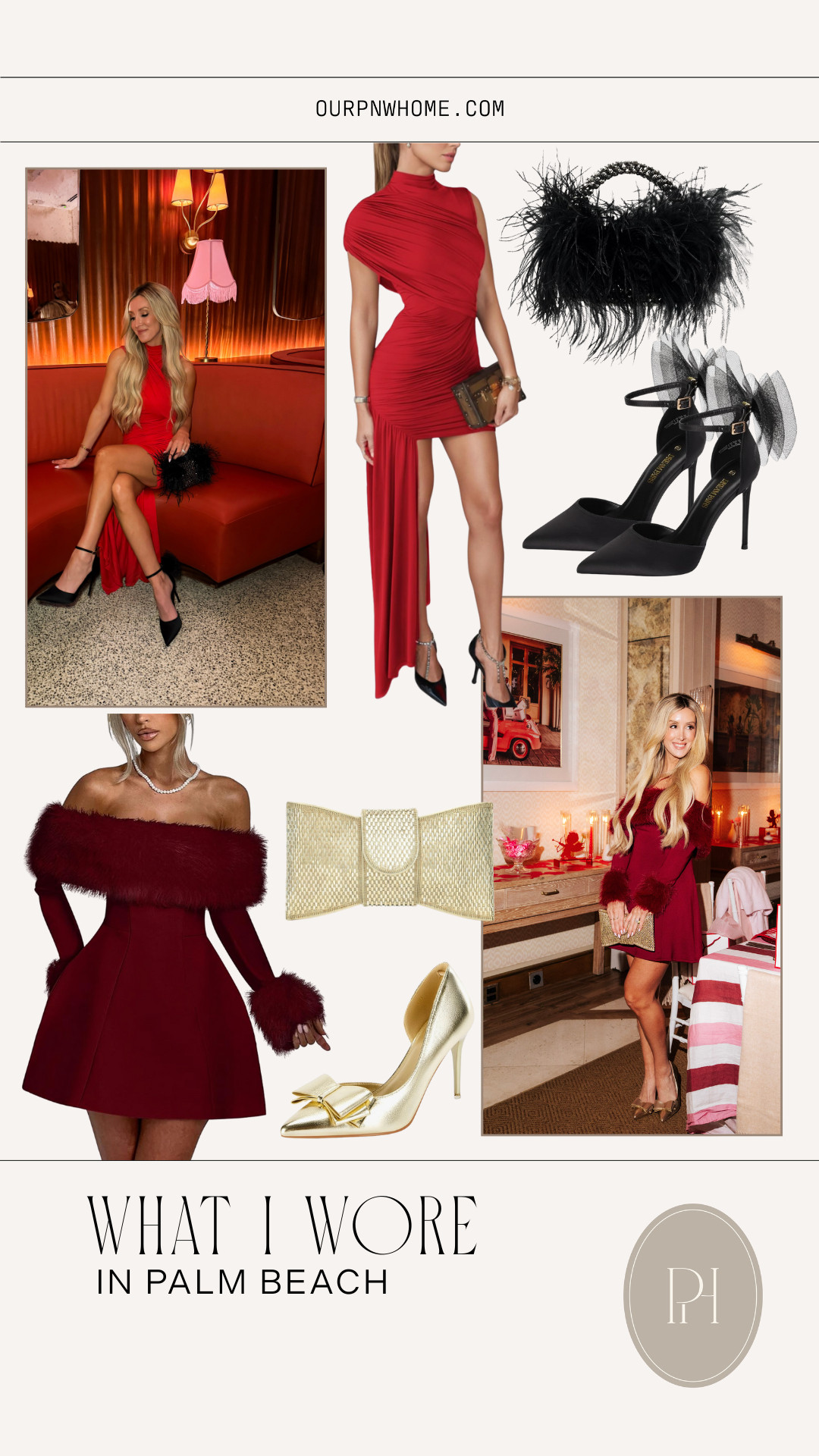 What I wore in Palm Beach! My favorite evening looks from the trip!

red dress, maroon dress, mini dress, Valentine's Day looks, Valentine's day outfit, gold pumps, bow pumps, bow handbag, gold handbag, black pumps, black heels, gold heels, tulle heels, feather purse, black handbag 

 #LTKValentine #LTKgrwm #LTKootd