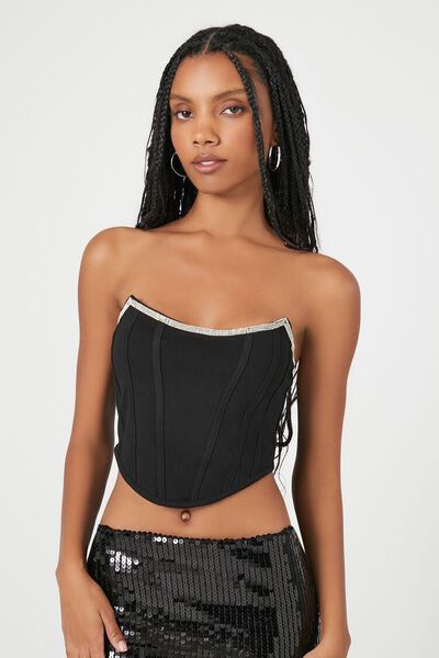 Rhinestone Corset Crop Top | Forever 21 | Forever 21 (US)
