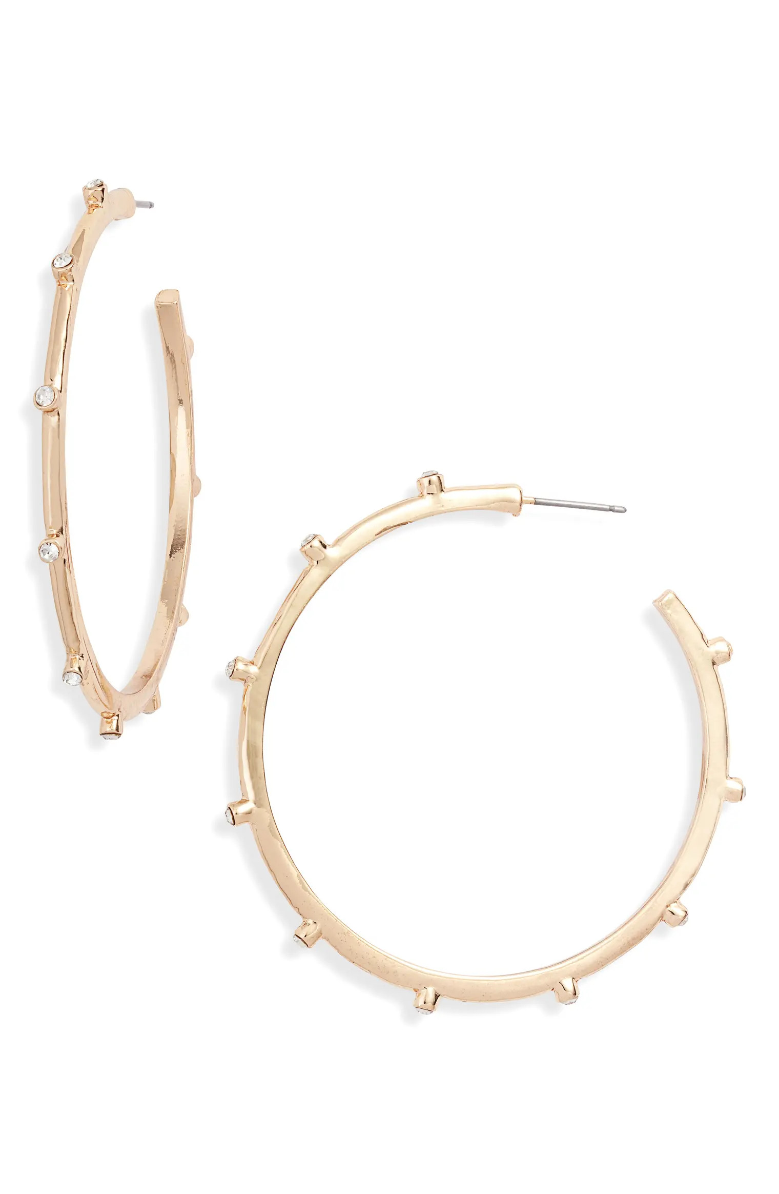 Crystal Stud Hoop Earrings | Nordstrom